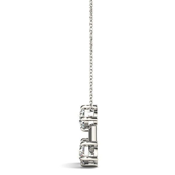 1.00 ctw Round Diamond Three Stone Necklace Pendant-VIRABYANI
